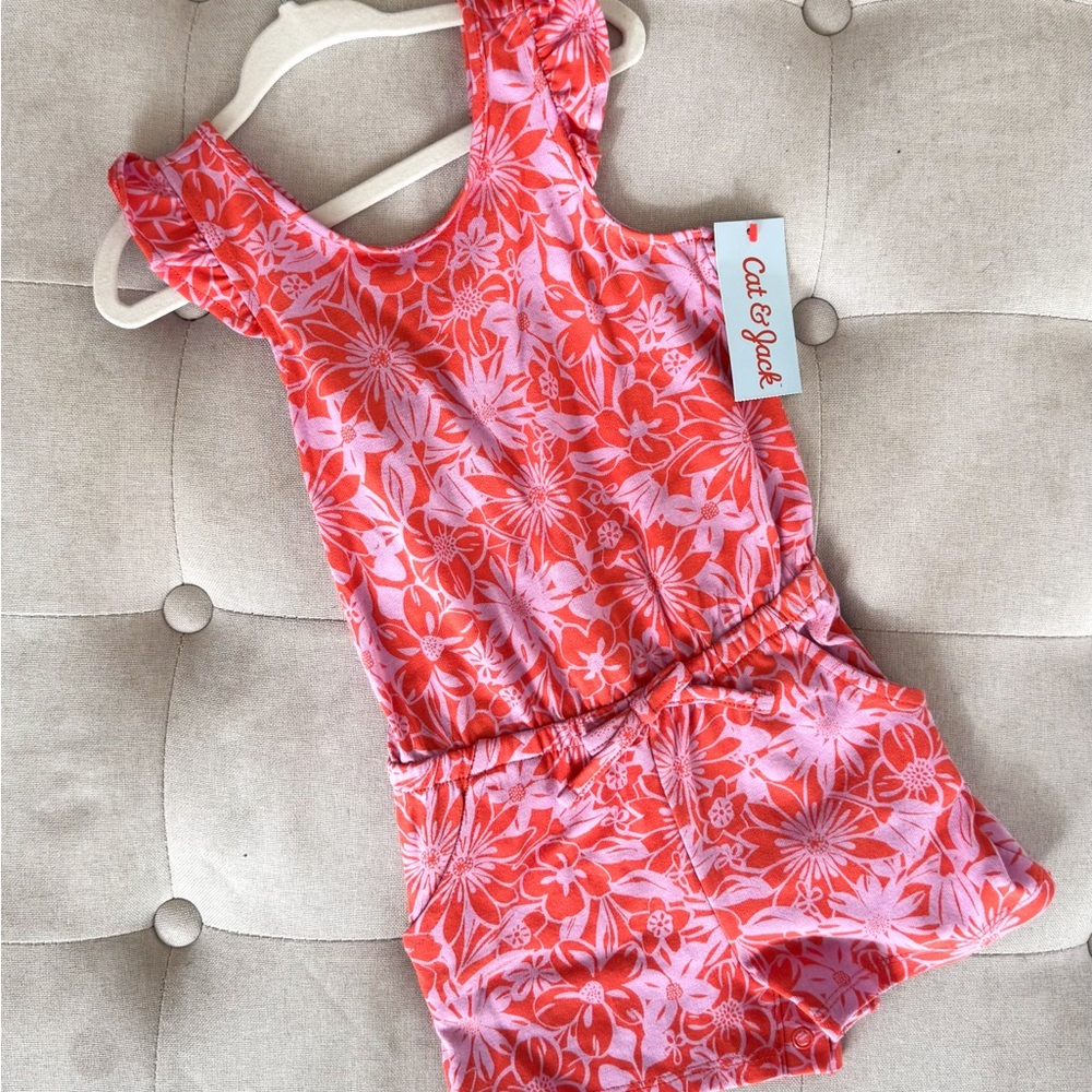NWT PINK TROPICAL ROMPER - Toddler 2T